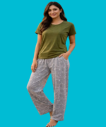 LADIES CASUAL TROUSER T.SHIRT FOR NIGHT - Image 2