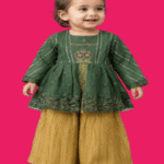 Baby Girls Embroidered Frock With Palazzo Fancy Suit 1 to 3 Years