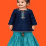 Baby Girls Embroidered Frock With Palazzo Fancy Suit 1 to 3 Years (3)