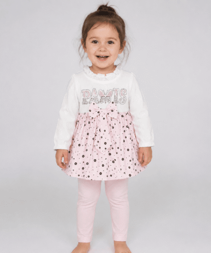 Baby Girls Paris Rhinestone Tunic & Leggings Set – 1 to 3 Years