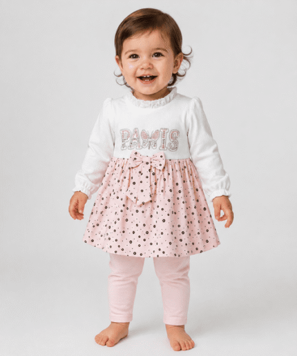 Baby Girls Paris Rhinestone Tunic & Leggings Set – 1 to 3 Years