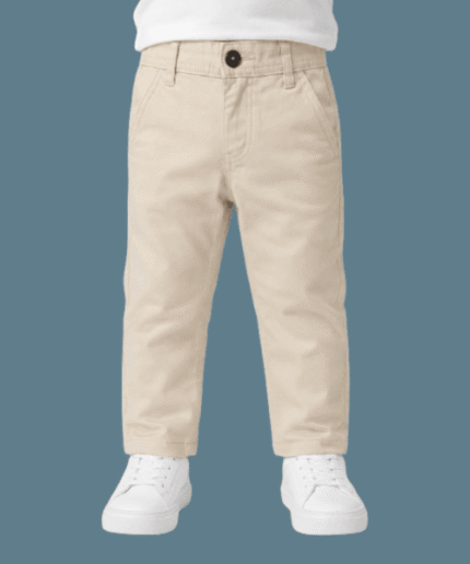 Boys Beige Slim Fit Cotton Chino Pant 1 to 3 Years