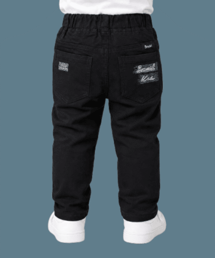 Boys Blue Washed Denim Cargo Jeanswith Drawstring Side Pockets 1 to3 Years