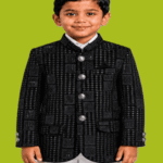 Boys Premium Black Embroidered Sequin Prince Coat Formal Blazer (2)