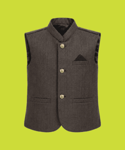 Boys Premium Embroidered Sequin Waistcoat with Golden Buttons 1 To 12 Years