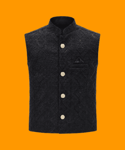 Boys Premium Embroidered Sequin Waistcoat with Golden Buttons 1 To 12 Years