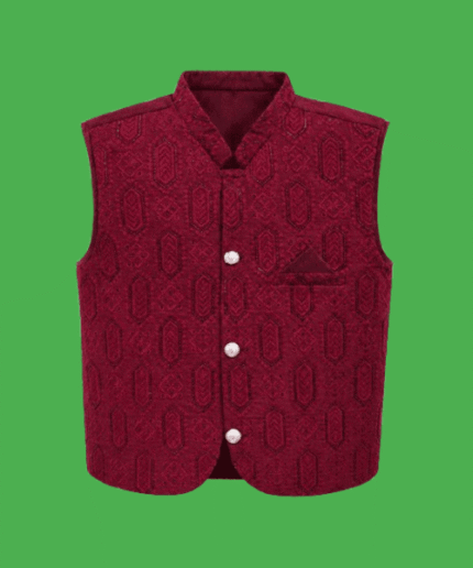 Boys Premium Embroidered Sequin Waistcoat with Golden Buttons 1 To 12 Years (5)