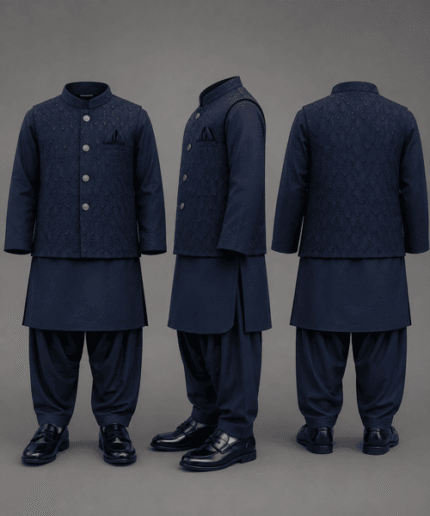 Boys Kurta Shalwar with Waistcoat Pair Dress for 1 Year to 14 Years i