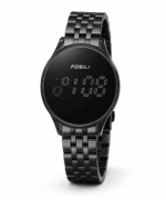 Fosili-Mens-Premium-Black-Digital-Watch-–-Round-LED-Display-with-Stainless-Steel-Bracelet