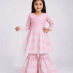 Girls Embroidered Gharara Suit with Dupatta (2)
