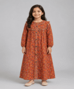 Girls Multicolor Patchwork Print Tiered Maxi Dress – 5 to 12 Years - Image 3