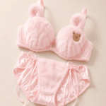 Ladies-Cute-Bunny-Plush-Bra-Panty-Lingerie-Set