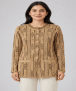 Ladies Premium Argyle Knit Mid Long Cardigan Button-Down Sweater with Pockets - Image 2