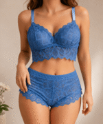 Ladies-Premium-Lace-Longline-Bra-Panty-Lingerie-Set