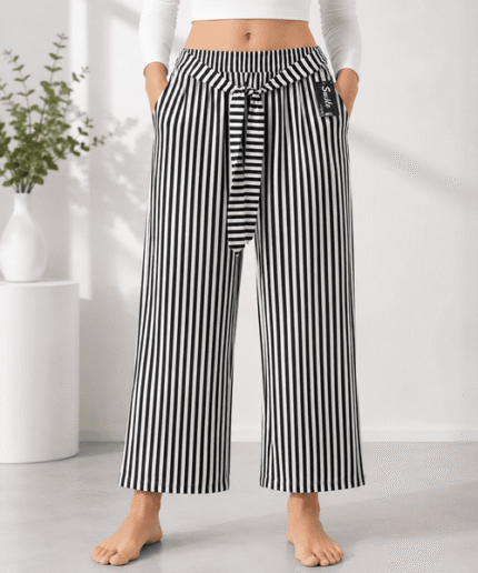 Ladies Premium Wide-Leg Plazo Trouser with LiningStylish luxamburg Fabric Comfortable