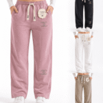 Ladies Premium Wide-Leg Trouser with Stylish Heart Buckle –Sakoba Fabric Comfortable Casual Pants