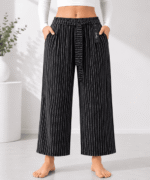 Ladies Premium Wide-Leg Plazo Trouser with LiningStylish luxamburg Fabric Comfortable - Image 2