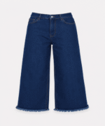 Ladies Wide Leg Palazzo Pant with Raw Hem - Image 2