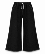 Ladies Wide Leg Palazzo Pant with Raw Hem - Image 4