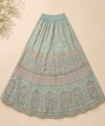 Ladies 3 Piece Masori Fabric Lehenga Suit - Image 3