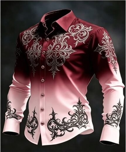 Men-Premium-Baroque-Print-Dress-Shirt-–-Luxury-Formal-Party-Wear