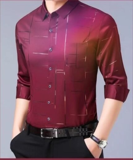 Men-Premium-Checkered-Dress-With-Zari-Work-Shirt-–-Slim-Fit-Formal-Casual-Wear