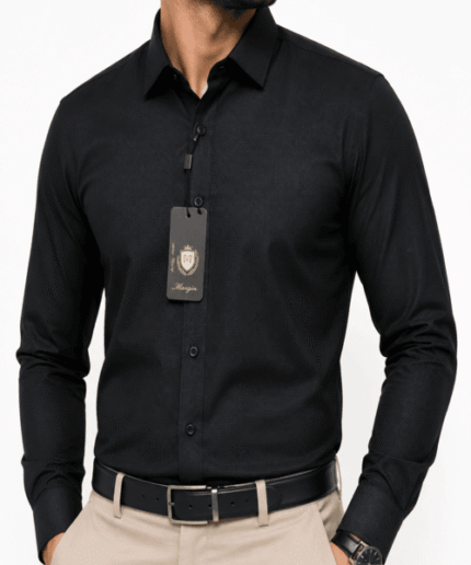 Men-black-dress-shirt-for-offiece-and-for-pentcoat
