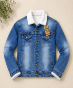 Men Jeans Denim Jacket with Fur Style - Image 4