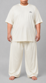 Men’s  Oversized Track Suit 3XL to 6XL Drop-Shoulder T-Shirt & Baggy Trouser Cracked Fabric - Image 5