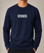 Men’s Premium Black Logo Print Crew-Neck Sweatshirt – Full-Sleeve Casual Winter Wear - Image 2