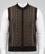 Men’s Premium Navy Blue Full-Zip Sleeveless Knitted Sweater Vest with Pockets - Image 3