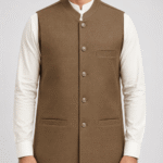 Men’s Premium Brown Micro-Check Traditional Long Waistcoat (2)