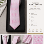 Men’s Premium Geometric Pattern Formal Necktie with Matching Pocket Square (3)