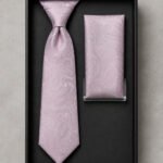 Men’s Premium Geometric Pattern Formal Necktie with Matching Pocket Square (3)