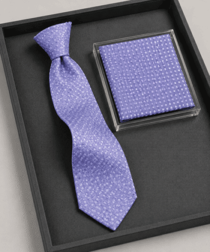Men’s Premium Geometric Pattern Formal Necktie with Matching Pocket Square (3)
