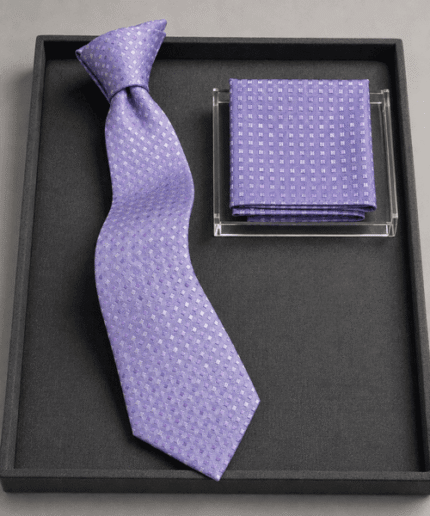 Men’s Premium Geometric Pattern Formal Necktie with Matching Pocket Square (3)