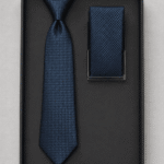 Men’s Premium Geometric Pattern Formal Necktie with Matching Pocket Square (3)