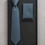 Men’s Premium Geometric Pattern Formal Necktie with Matching Pocket Square (3)