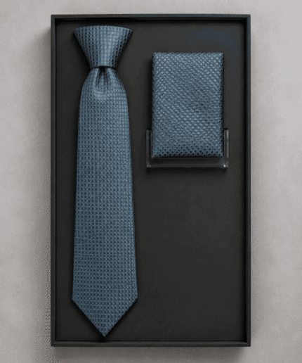 Men’s Premium Geometric Pattern Formal Necktie with Matching Pocket Square (3)