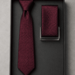 Men’s Premium Geometric Pattern Formal Necktie with Matching Pocket Square (3)