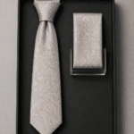 Men’s Premium Geometric Pattern Formal Necktie with Matching Pocket Square (3)