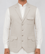 Men’s Premium Lapel Utility Waistcoat with Pleated Flap Pockets - Image 3