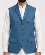 Men’s Premium Lapel Utility Waistcoat with Pleated Flap Pockets - Image 5