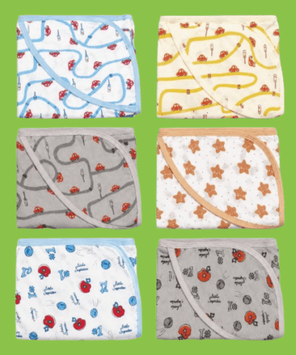 Newborn-Baby-Premium-Hooded-Receiving-Blankets-–-Soft-Embroidered-Multi-Color-Collection