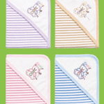 Newborn-Baby-Premium-Hooded-Receiving-Towel-–-Striped-Embroidered-Multi-Color-Design