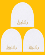 Newborn Baby Soft Cotton Cap with Embroidered Mashallah – Multi Color - Image 2
