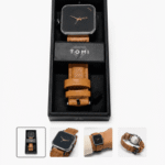 TOMI-Mens-Square-Black-Dial-Brown-Leather-Strap-Watch