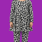 Teen Girls Navy Blue Floral-Print 2-Piece Tunic & Trouser Suit (5)