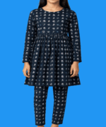 Teen Girls Navy Blue Floral-Print 2-Piece Tunic & Trouser Suit - Image 5