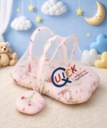 Newborn Baby Premium Carry Nest with Mosquito Net – Soft Padded & Comfortable - Image 6